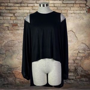 I Heart Maxi Two Way Cape Top Oversized Kimono Black Shirt